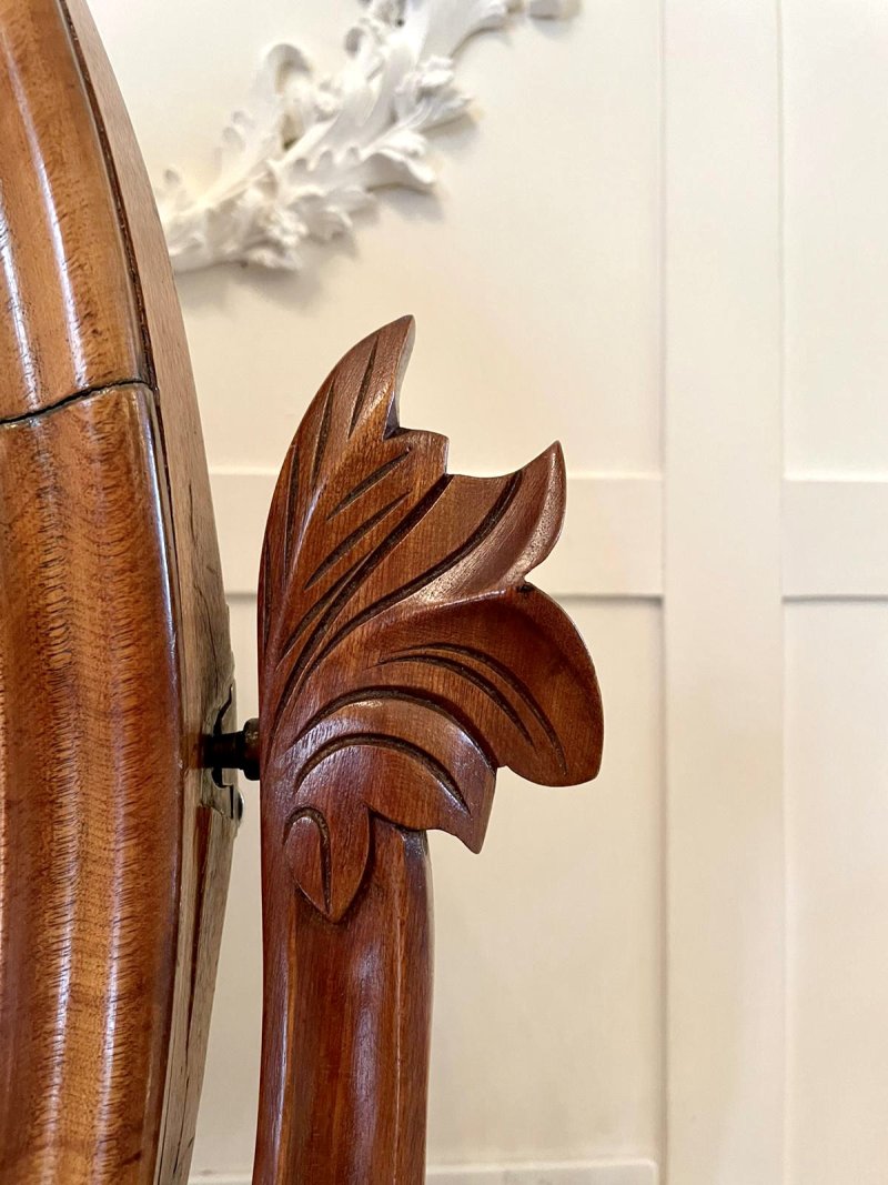 Antique Quality Victorian Satin Birch Carved Swing Mirror - Image 5